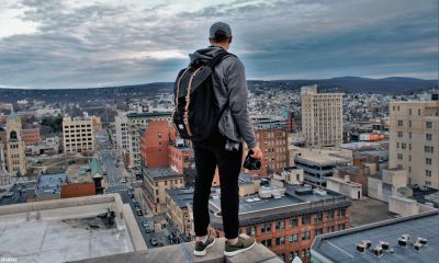 person on rooftop